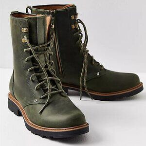 New Free People Teva Rowena Lace Up Green Boots Size 6